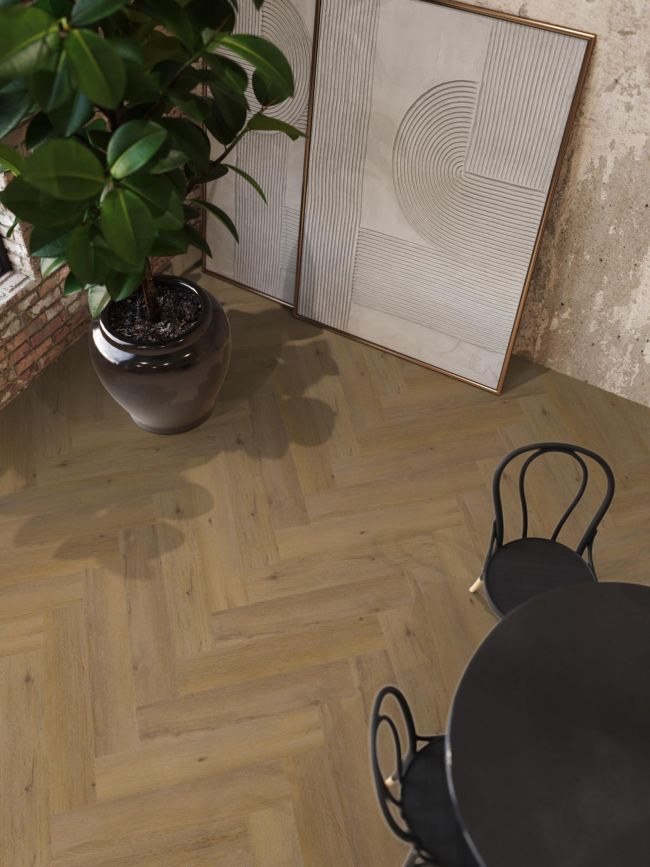 YUP Leyton herringbone click SRC dark oak