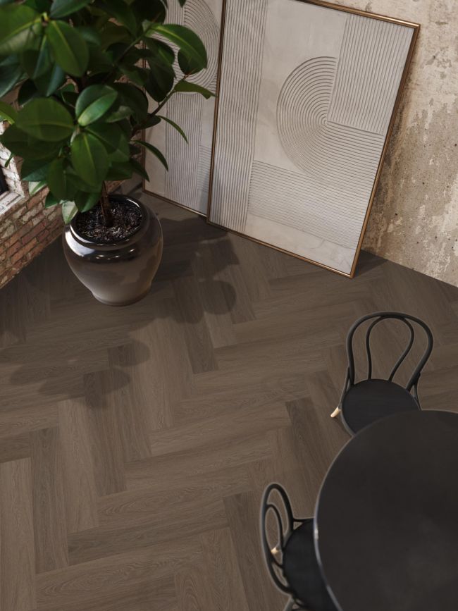 YUP Fulham herringbone dryback brown