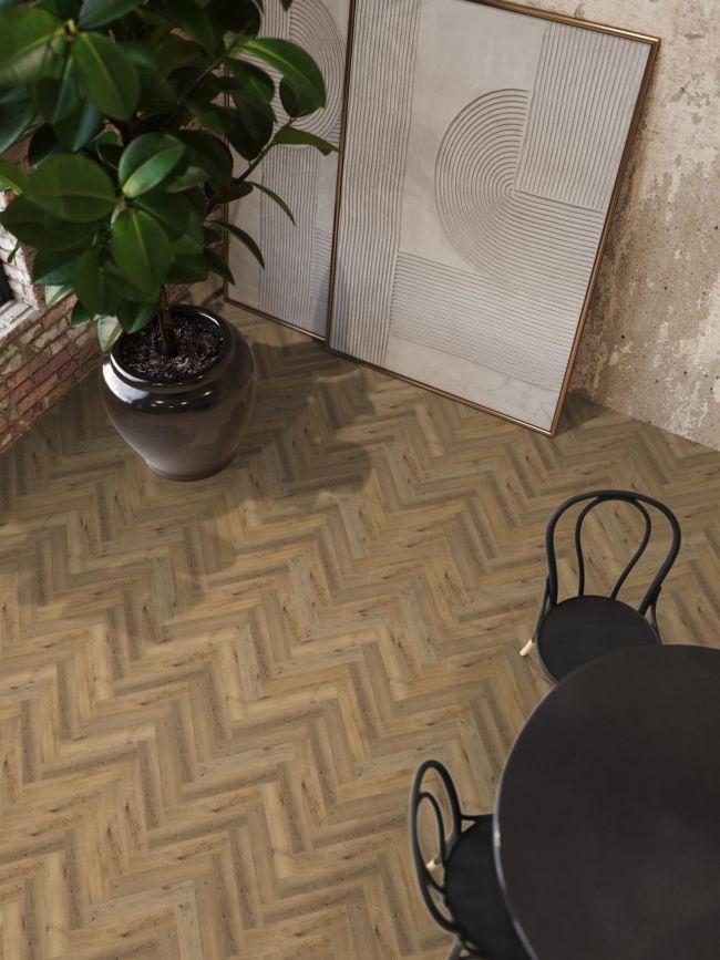 YUP Herringbone dryback dark oak