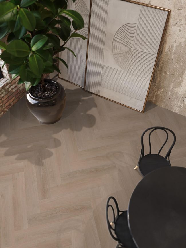 YUP Merton herringbone dryback dark oak