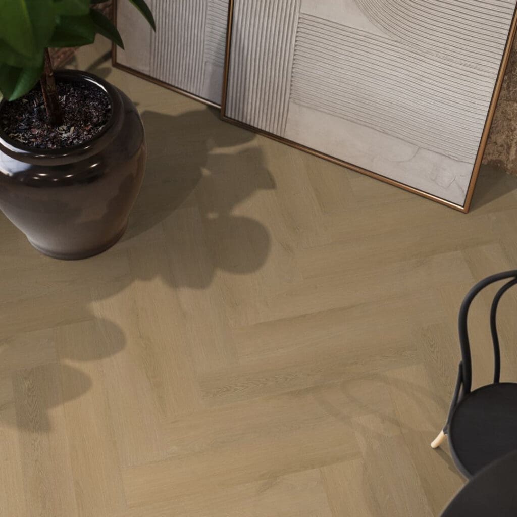 YUP Merton herringbone dryback light oak