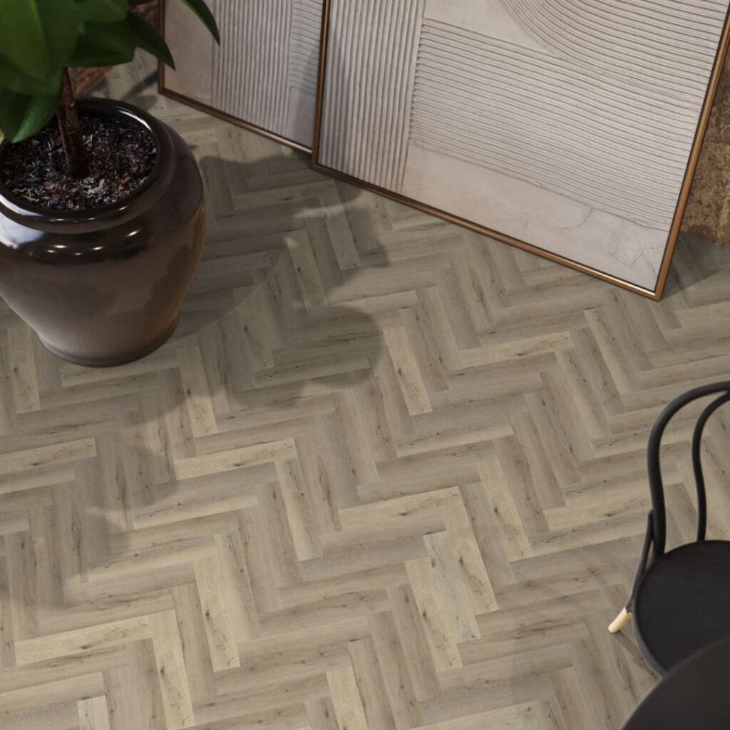 YUP Herringbone dryback light oak