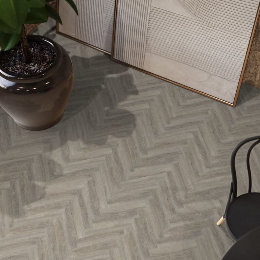 YUP Herringbone dryback light grey