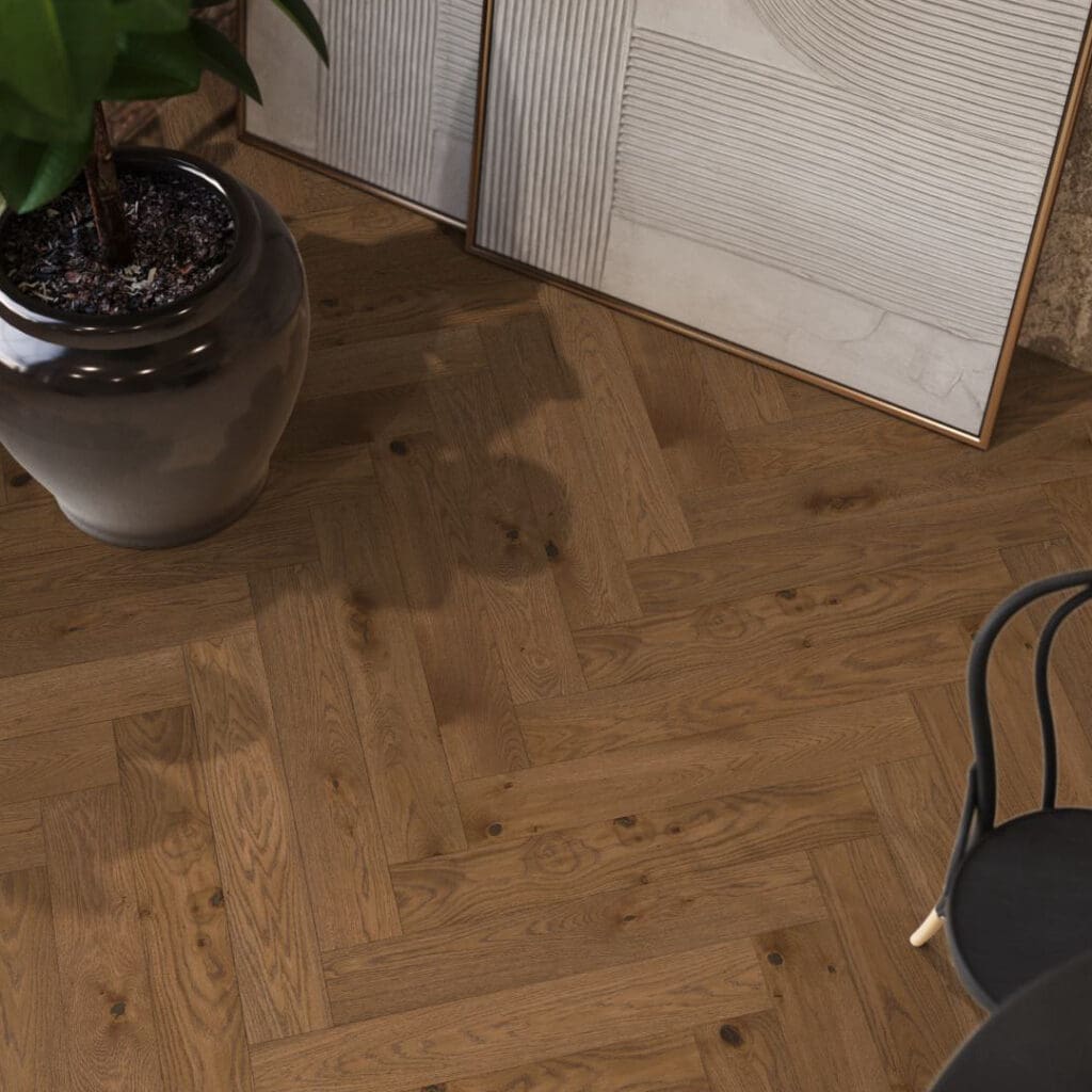 Encino visgraat rustiek cognac