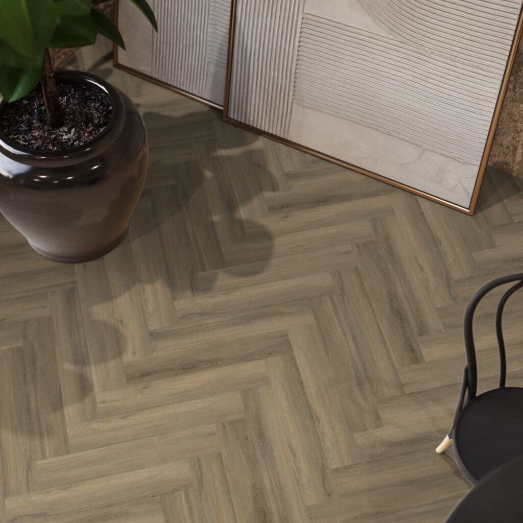 YUP Herringbone dryback light brown