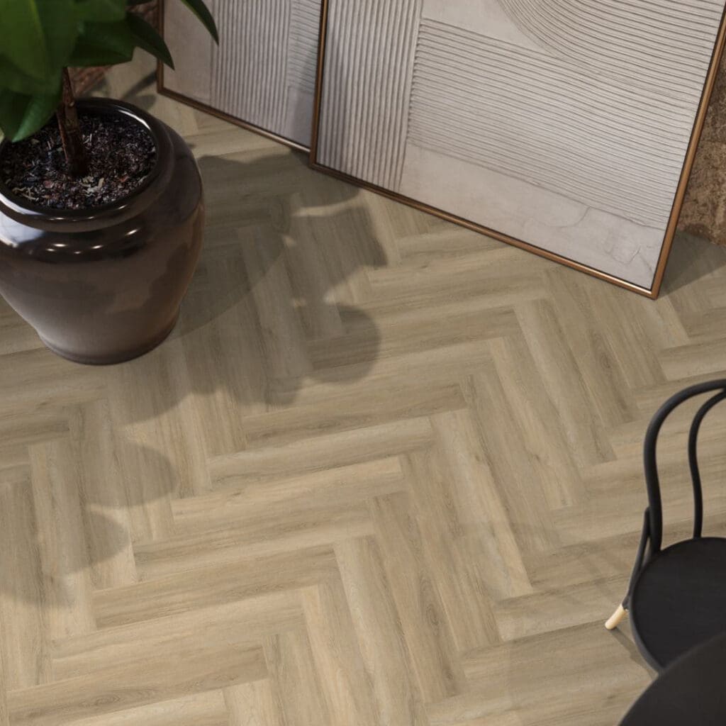 YUP Herringbone dryback beige