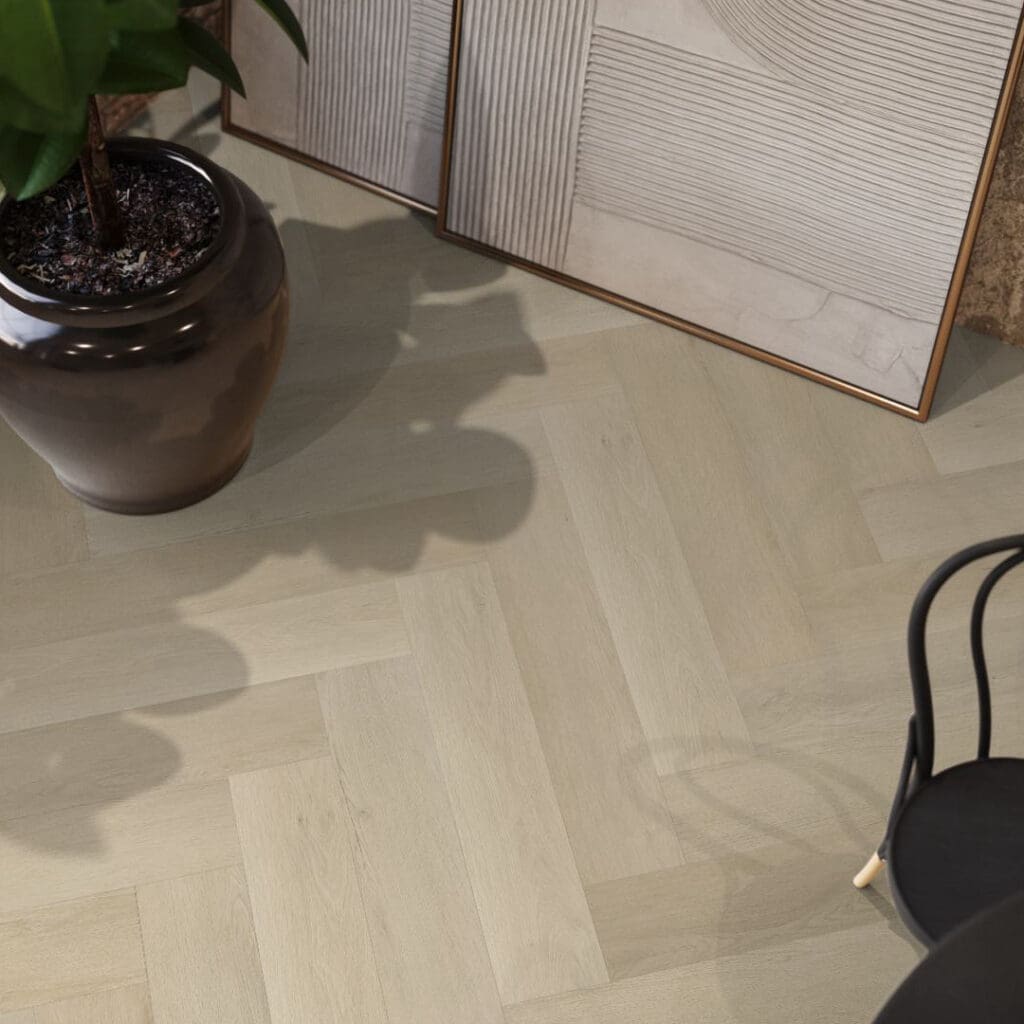 YUP Mayfair herringbone dryback beige