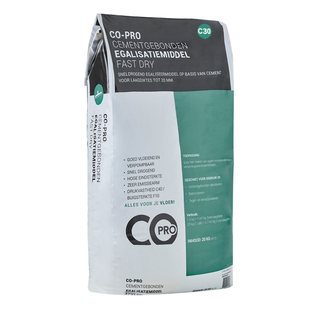 Co-pro cementgebonden egalisatiemiddel C30 fast dry