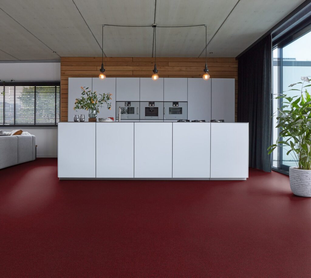 Salon vuurrood 1005  | 130cm - incl. 2x2,5cm stootrand