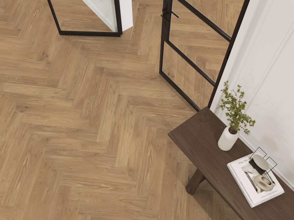 Encino visgraat rustiek wit