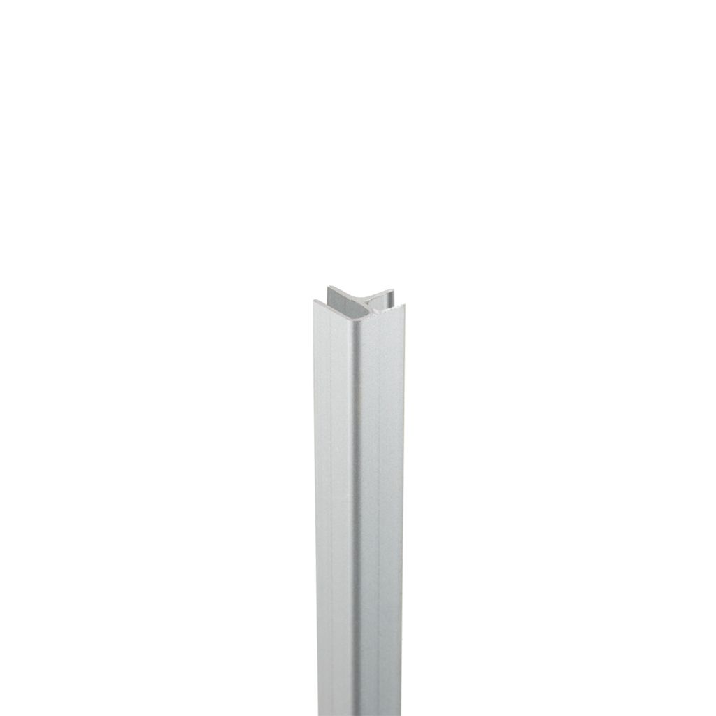 Binnen- en buitenhoekprofiel zilver pvc wand