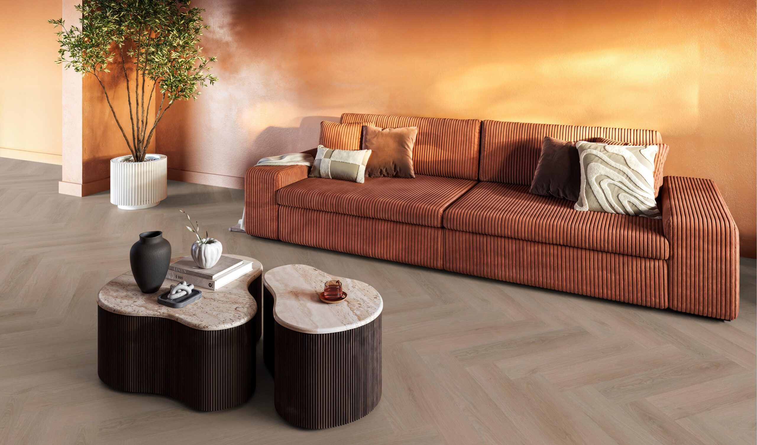 YUP Merton herringbone click dark oak