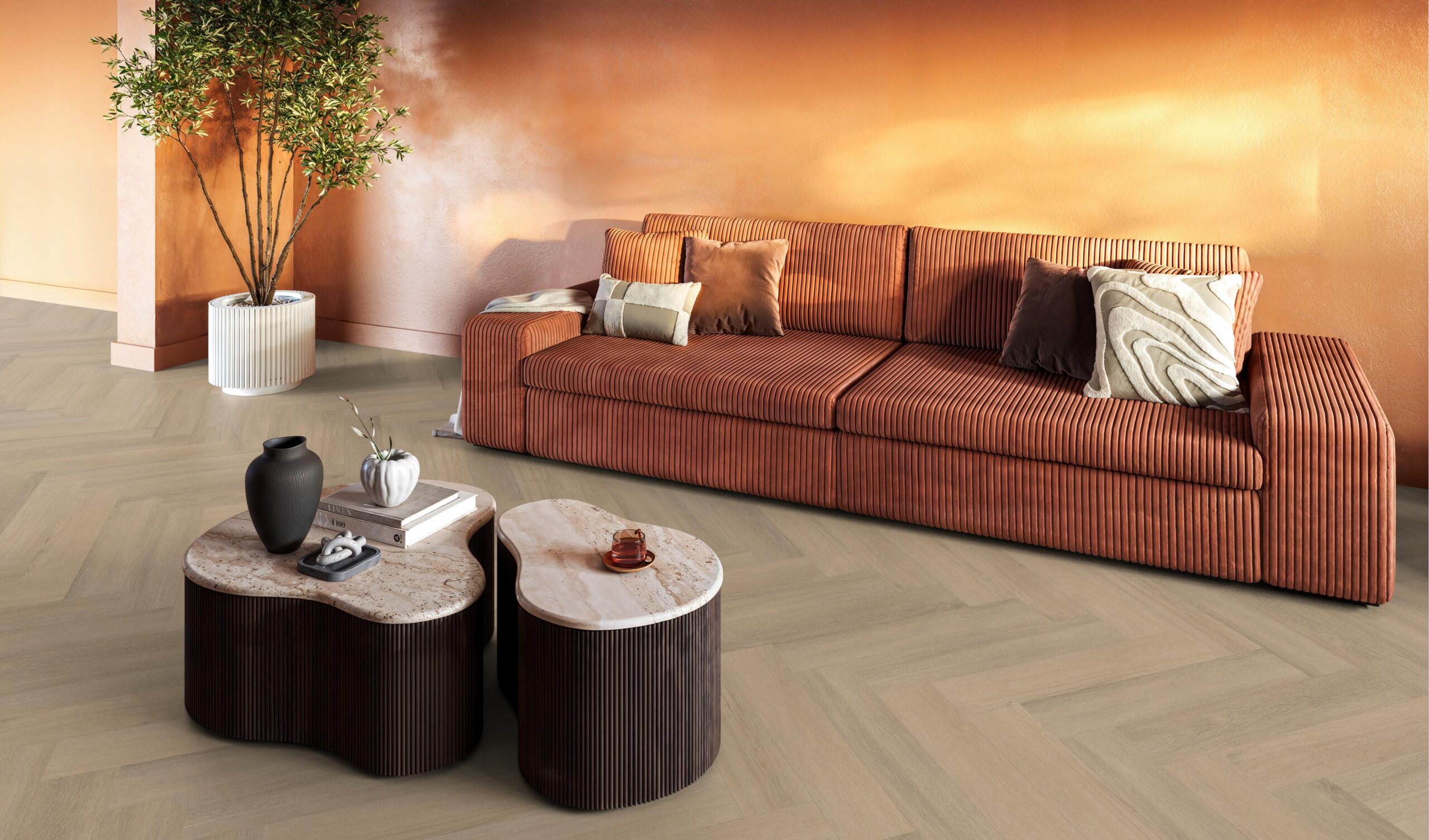 YUP Sutton herringbone click SRC warm beige