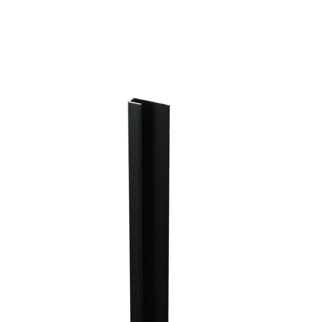Start- en eindprofiel zwart pvc wand