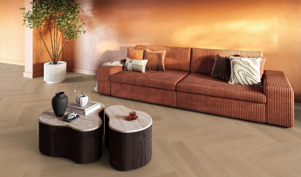 YUP Fulham herringbone dryback dark oak