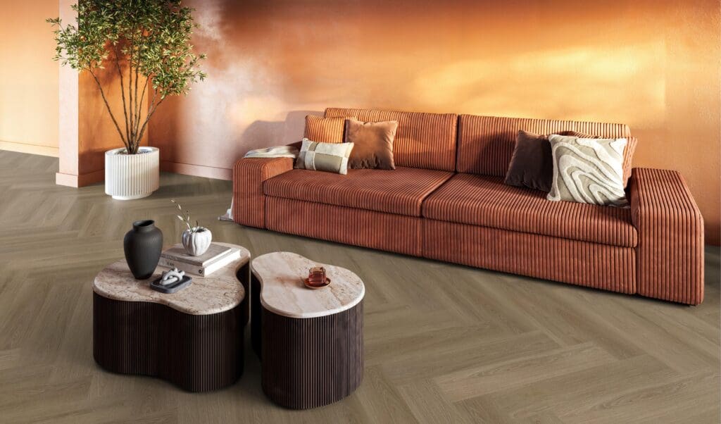 YUP XL Brentford herringbone click SRC dark oak