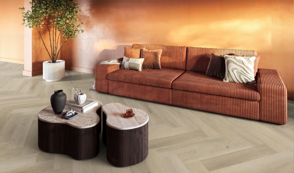 YUP XL Mayfair herringbone dryback warm oak