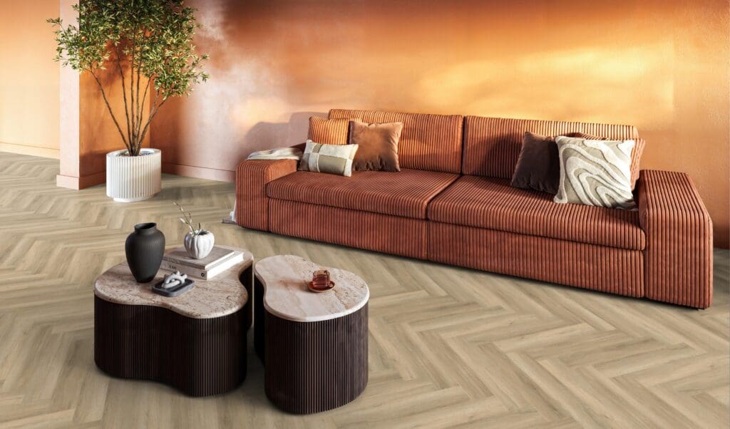 YUP Paddington Herringbone dryback beige